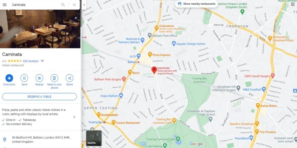 Google Business Profile for Restaurant